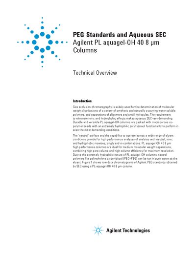 Agilent PL aquagel-OH 40 8 um Columns Technical Overview