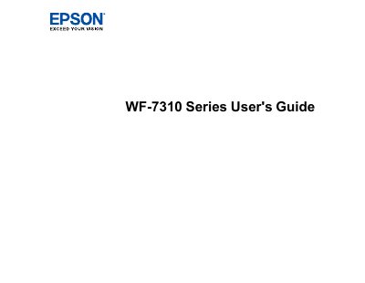 Epson WF-7310 Series Printer User's Guide - cover page