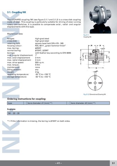 Leonard NK Coupling Datasheet