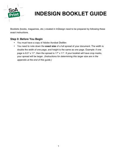 Adobe InDesign Booklet Guide - cover page