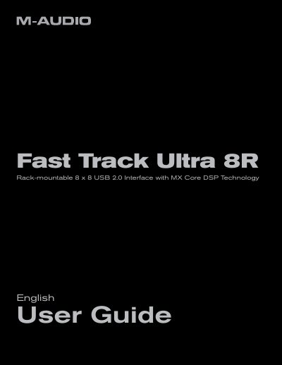 M-Audio Fast Track Ultra 8R User Guide - cover page