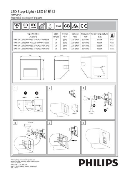 Philips BWG150 Stairway Lights Installation Guide - cover page