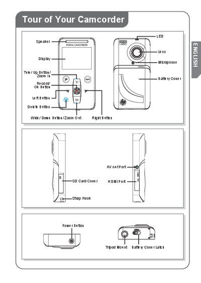 HP V5020U Camcorder Quick Start Guide