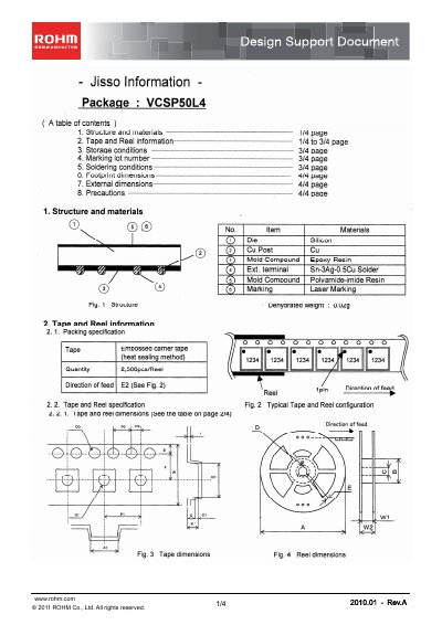 ROHM VCSP50L4 Datasheet - cover page