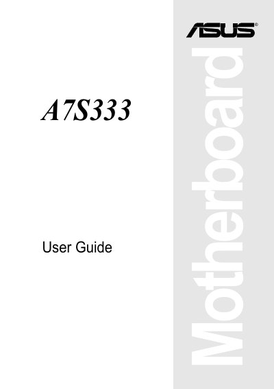 ASUS A7S333 Motherboard User Guide - cover page
