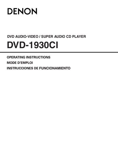 Denon DVD-1930CI User Manual - cover page