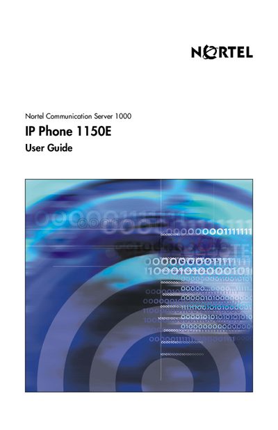 Nortel Communication Server 1000 IP Phone 1150E User Guide - cover page