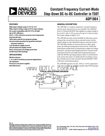 Analog Devices ADP1864 Datasheet - cover page