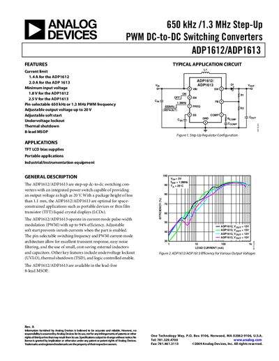 Analog Devices ADP1612/ADP1613 Datasheet Handbook