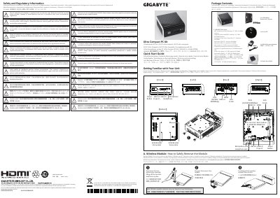 GIGABYTE GB-BLCE Ultra Compact PC Kit User Manual - cover page