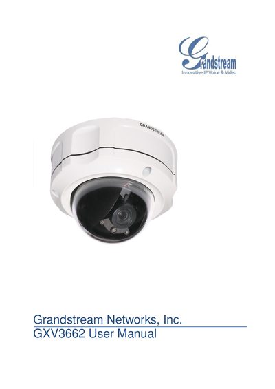 Grandstream GXV3662 User Manual - cover page
