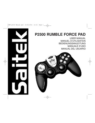 Saitek P2500 Rumble Force Pad User Manual - cover page
