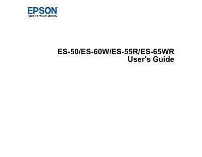 Epson ES-50/ES-60W/ES-55R/ES-65WR User's Guide - cover page