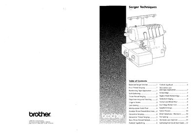 Brother Serger Techniques User Guide - cover page