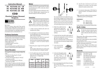 HANNA HI 93754A-25 LR HI 93754B-25 MR HI 93754C-25 HR Manual - cover page