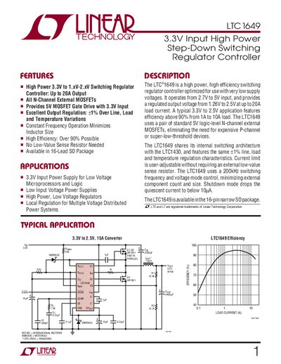 Linear Technology LTC1649 Datasheet - cover page