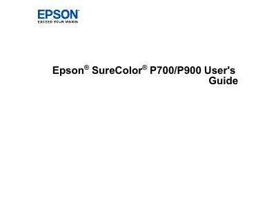 Epson P700/P900 Printer User's Guide - cover page