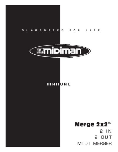 MIDIMAN Merge 2x2 MIDI Merger User Manual - cover page