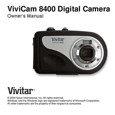Vivitar ViviCam 8400 User Manual - cover page