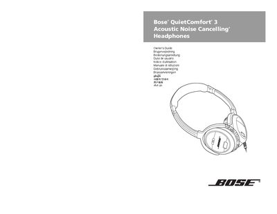 Bose QuietComfort 3 Headphones User Manual - cover page