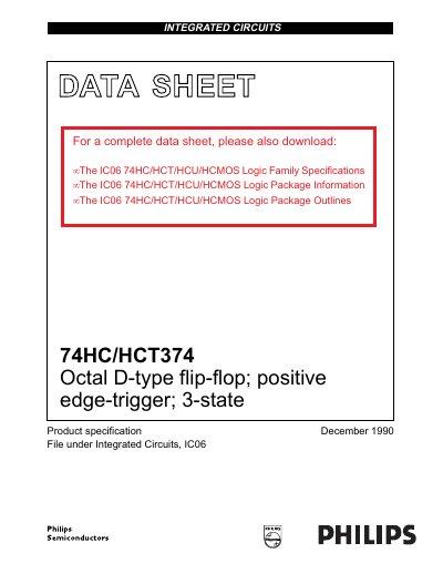 Philips 74HC/HCT374 Datasheet - cover page