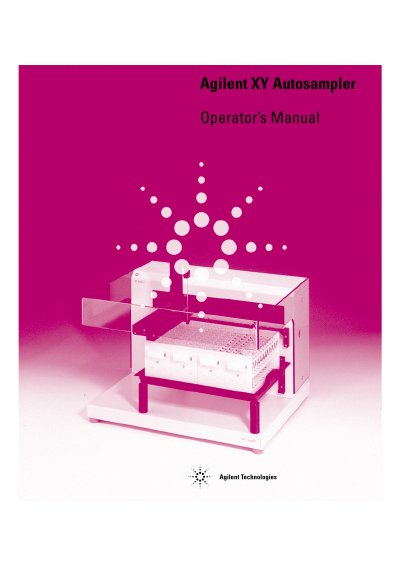 Agilent XY Autosampler Operator s Manual - cover page