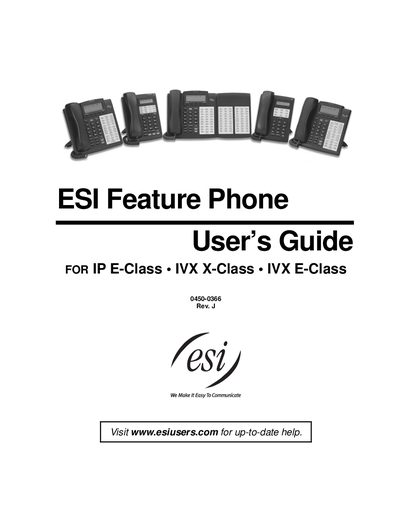 Estech Systems Feature Phone User Manual - cover page