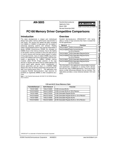 Fairchild AN-5005 Application Note - cover page