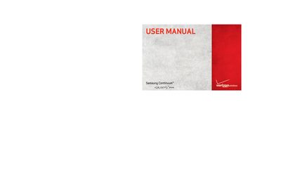 Samsung Continuum GALAXYS Phone User Manual - cover page
