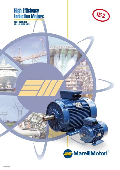 MarelliMotori MAQ-BAQ Series High Efficiency Induction Motors Data Sheet - cover page