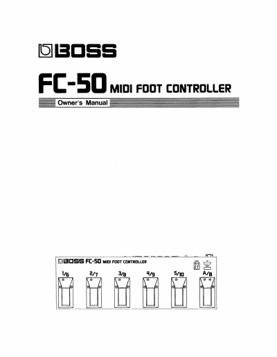 BOSS FC-50 MIDI Foot Controller Owner's Manual - cover page