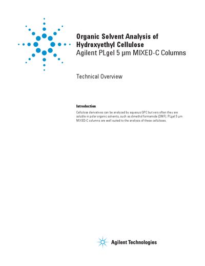 Agilent PLgel 5 µm MIXED-C Columns Technical Overview - cover page