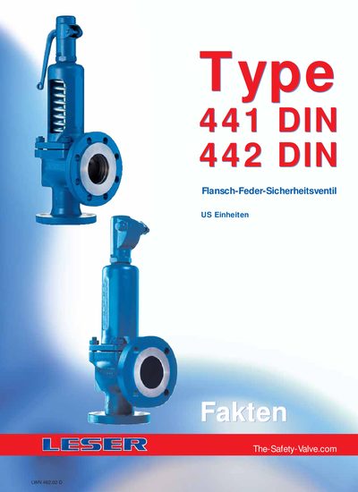 Leser Type 441/442 DIN Safety Valve Technology Data