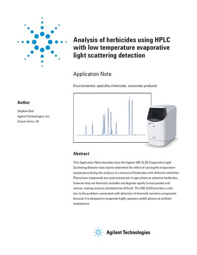 Agilent 380-ELSD Evaporative Light Scattering Detector Application Note - cover page