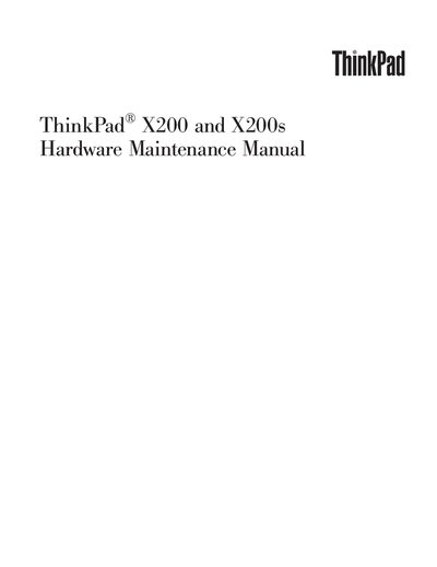 Lenovo ThinkPad X200 and X200s Hardware Maintenance Manual - cover page