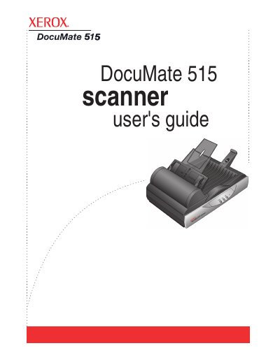 Xerox DocuMate 515 Scanner User's Guide - cover page