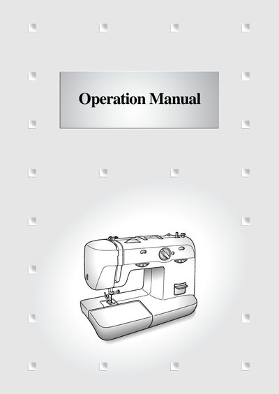 Sewing Machine Operation Manual - cover page