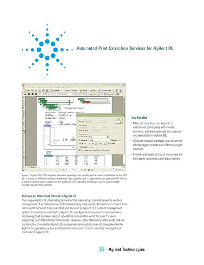 Agilent OL Print Extraction Services Data Sheet - cover page