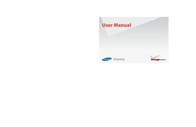 Samsung Intensity User Manual - cover page