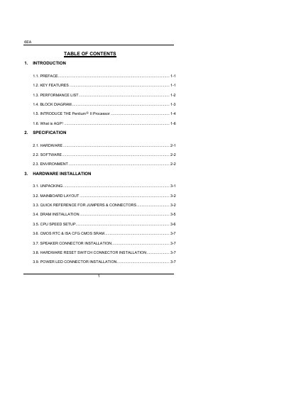 Intel 6EA Motherboard User Manual - cover page