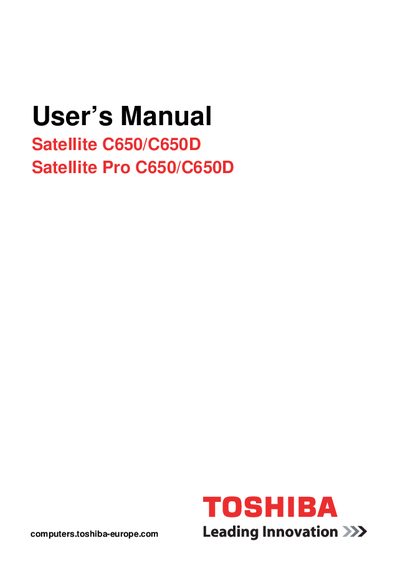 TOSHIBA L750/L755/L755D/L50D User Manual - cover page