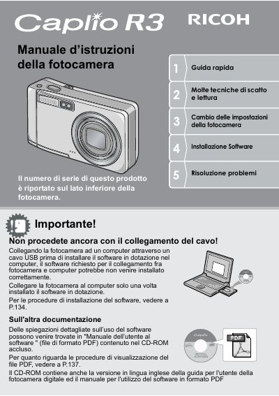 Ricoh Caplio R3 User Guide (Italian) - cover page
