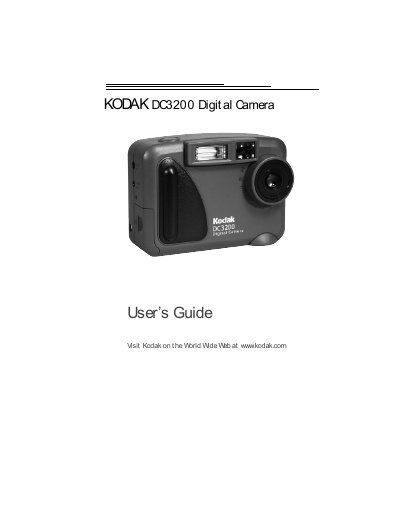 Kodak DC3200 Digital Camera User Guide - cover page