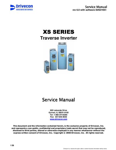 DriveCon XS Series Service Manual