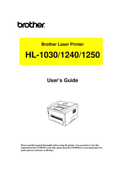 Brother HL-1030/1240/1250 Laser Printer User Manual