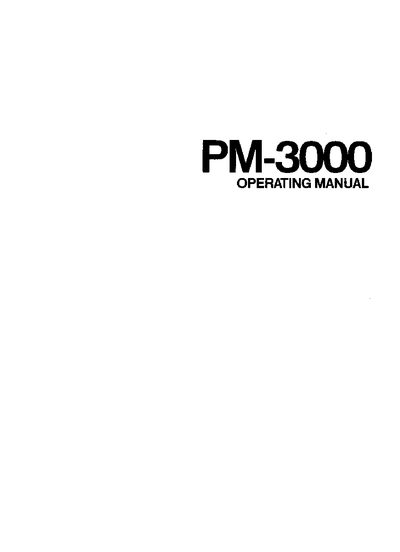 Yamaha PM-3000 Operating Manual - cover page