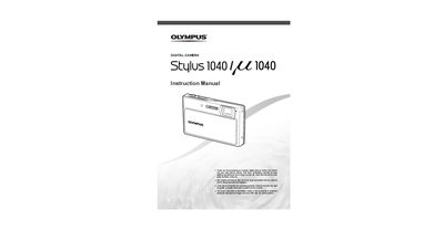OLYMPUS DIGITAL CAMERA 1040 Instruction Manual - cover page