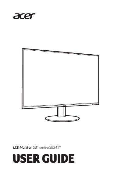 Acer SB241Y LCD Monitor Quick Start Guide - cover page