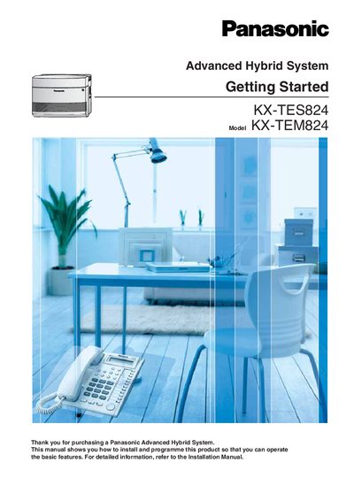 Panasonic KX-TES824/KX-TEM824 User Manual - cover page