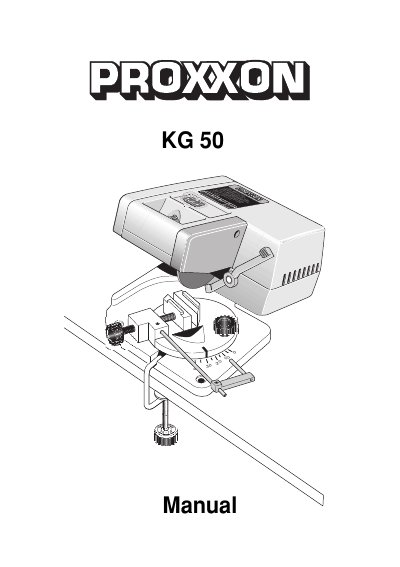 Proxxon KG 50 Capping Device User Manual - cover page